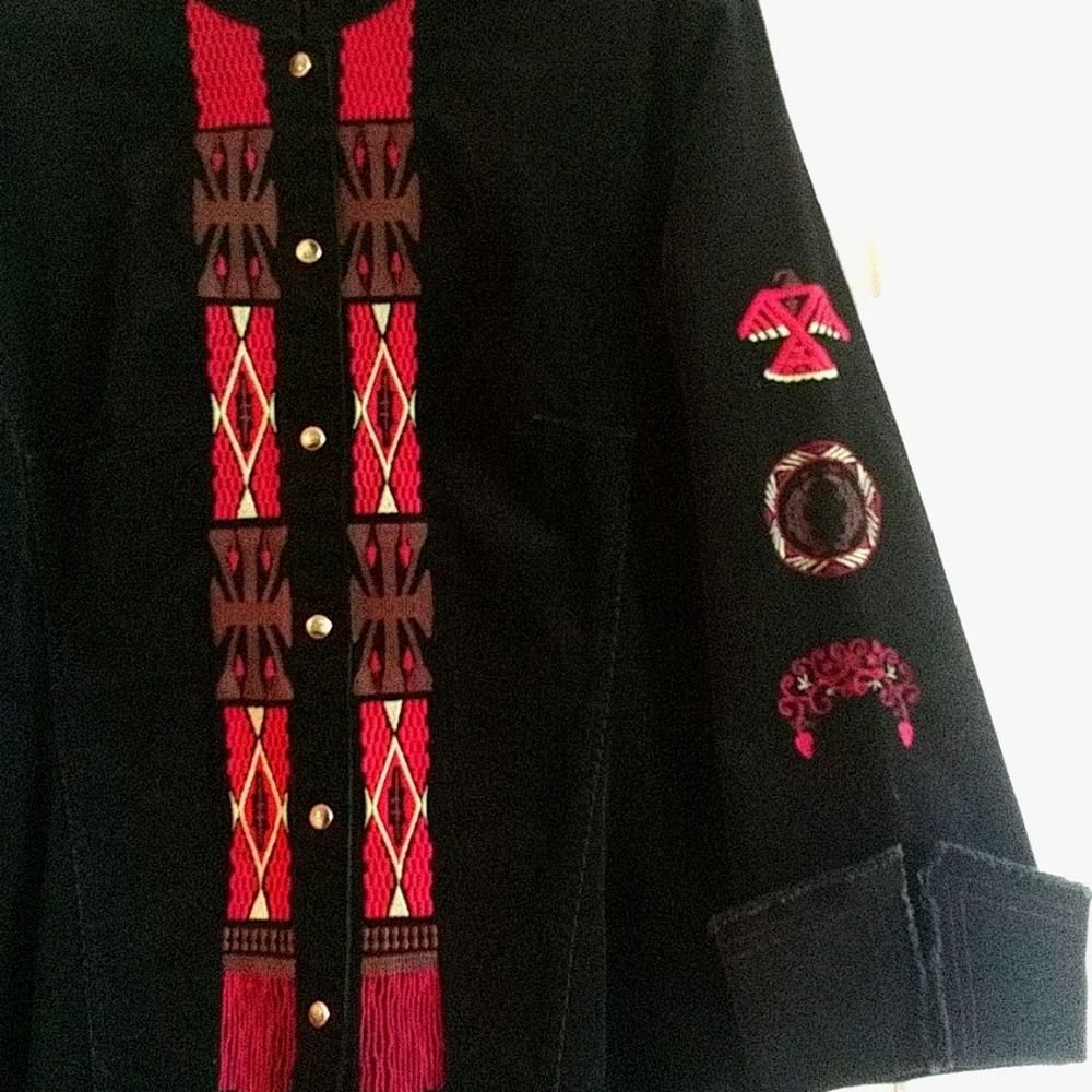 Tasha Polizzi Black Velvet Jacket w Embroidery - Picture 7 of 11